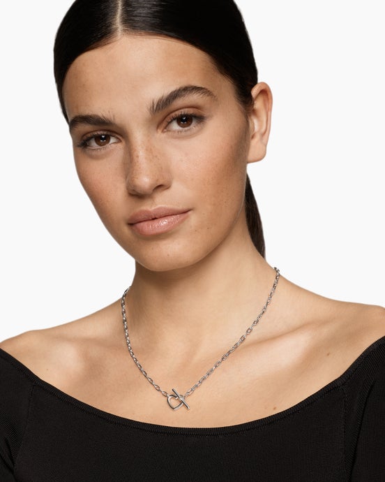 DY Madison® Heart Toggle Chain Necklace in Sterling Silver, 3mm