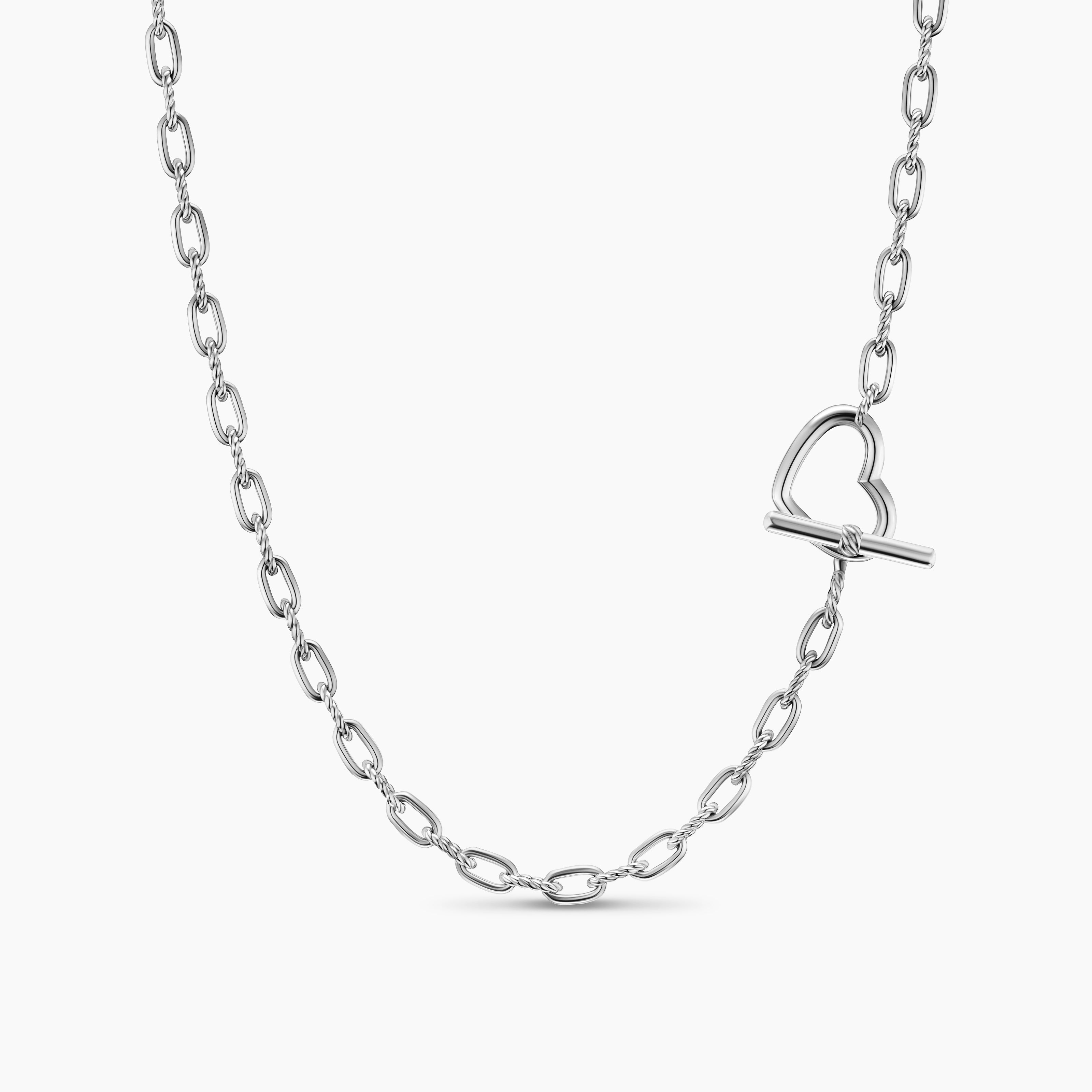 Womens DY Madison&reg; Heart Toggle Chain Necklace in Sterling Silver, 3mm