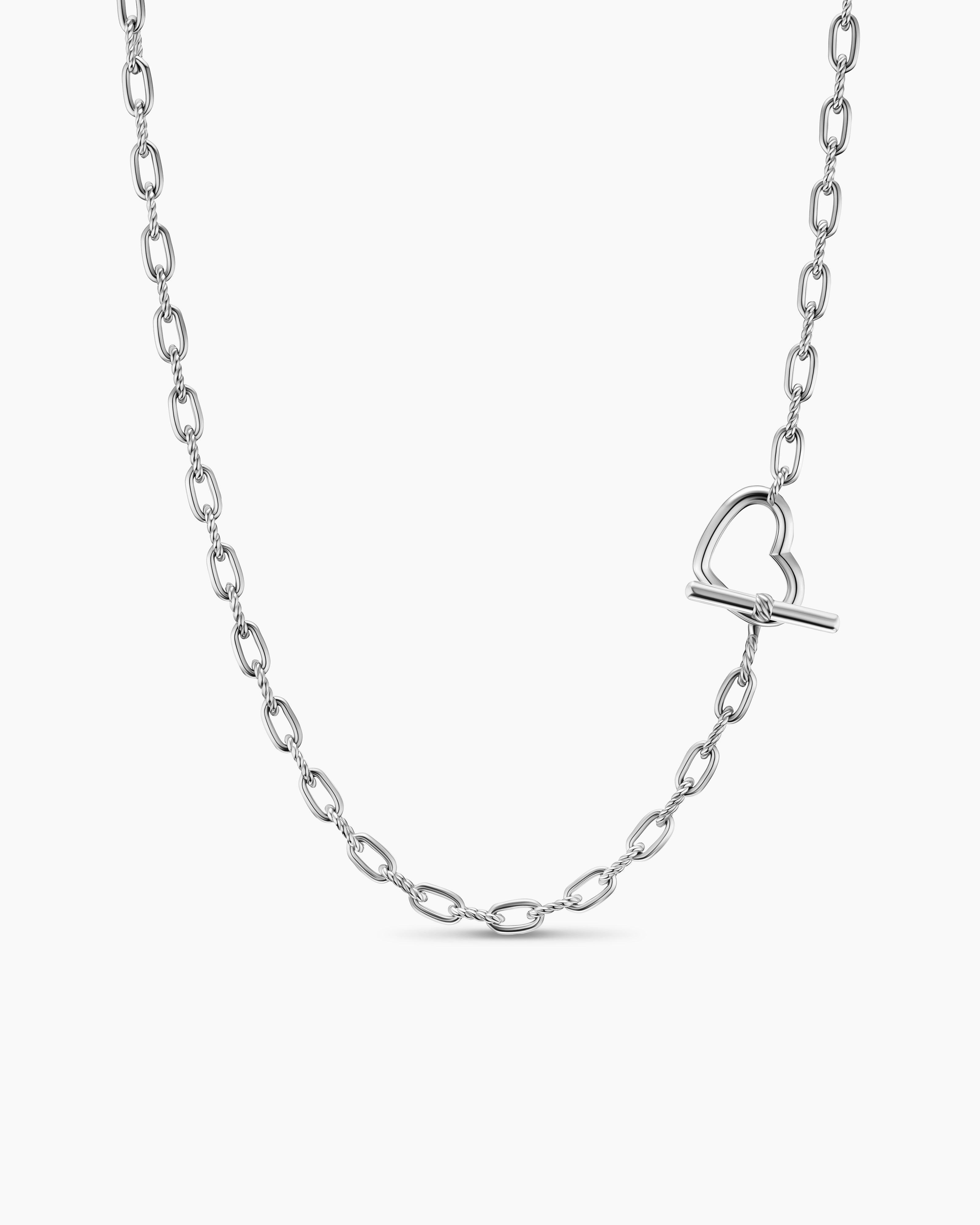 Womens DY Madison&reg; Heart Toggle Chain Necklace in Sterling Silver, 3mm