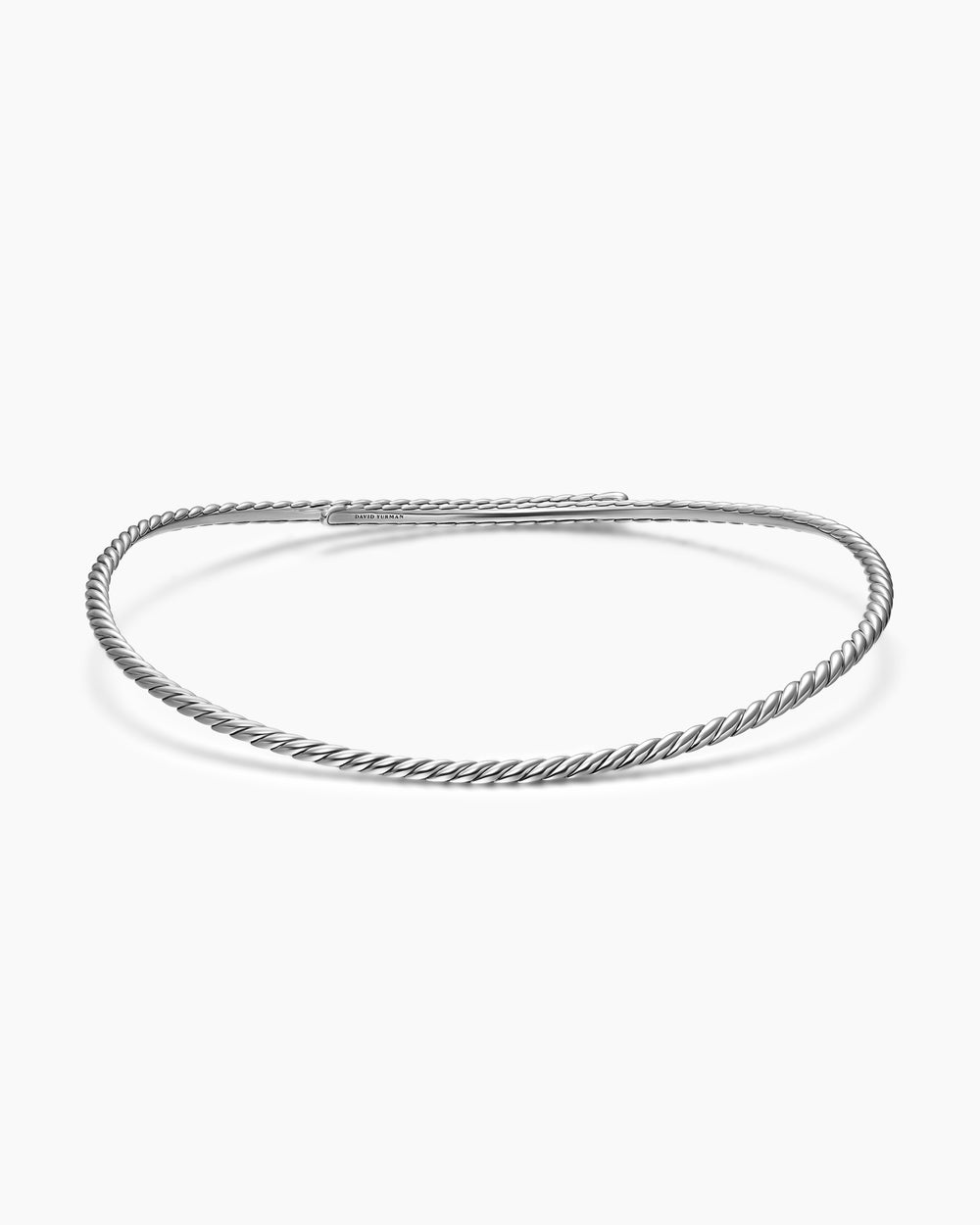 Womens Sculpted Cable Flex Necklace in Sterling Silver, 3.5mm
