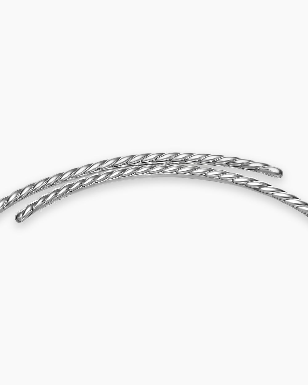 Womens Sculpted Cable Flex Necklace in Sterling Silver, 3.5mm