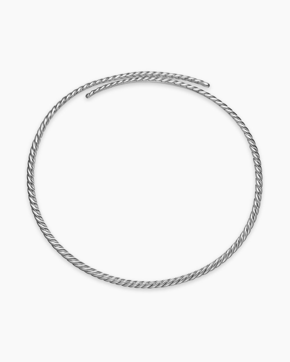 Womens Sculpted Cable Flex Necklace in Sterling Silver, 3.5mm