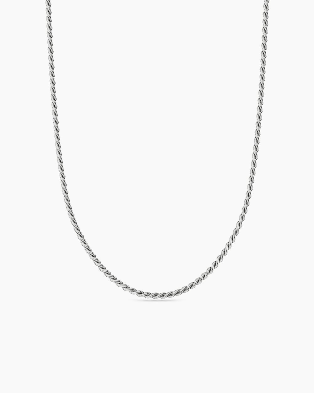 Mens Sculpted Cable Chain Necklace in Sterling Silver, 2.7mm