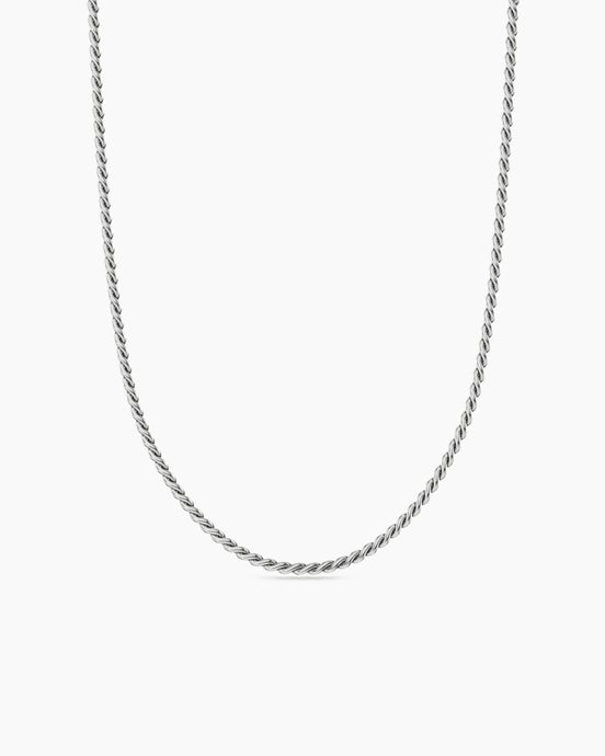 Sculpted Cable Chain Necklace in Sterling Silver, 2.7mm