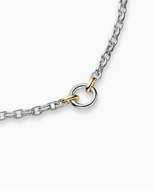 Womens DY Mercer® Petite Chain Necklace in Sterling Silver with 18ct Yellow Gold, 4.5mm