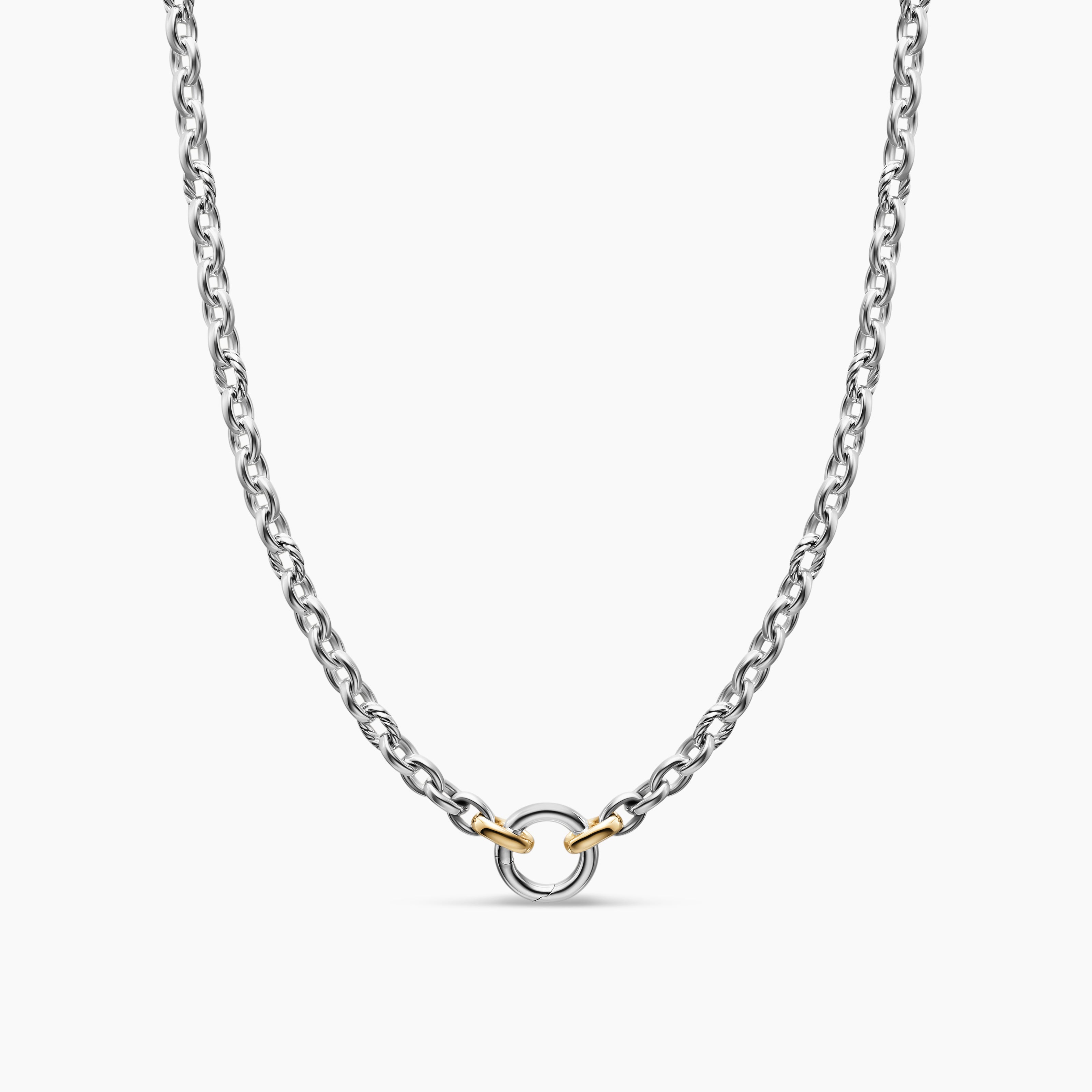 Womens DY Mercer&reg; Petite Chain Necklace in Sterling Silver with 18K Yellow Gold, 4.5mm