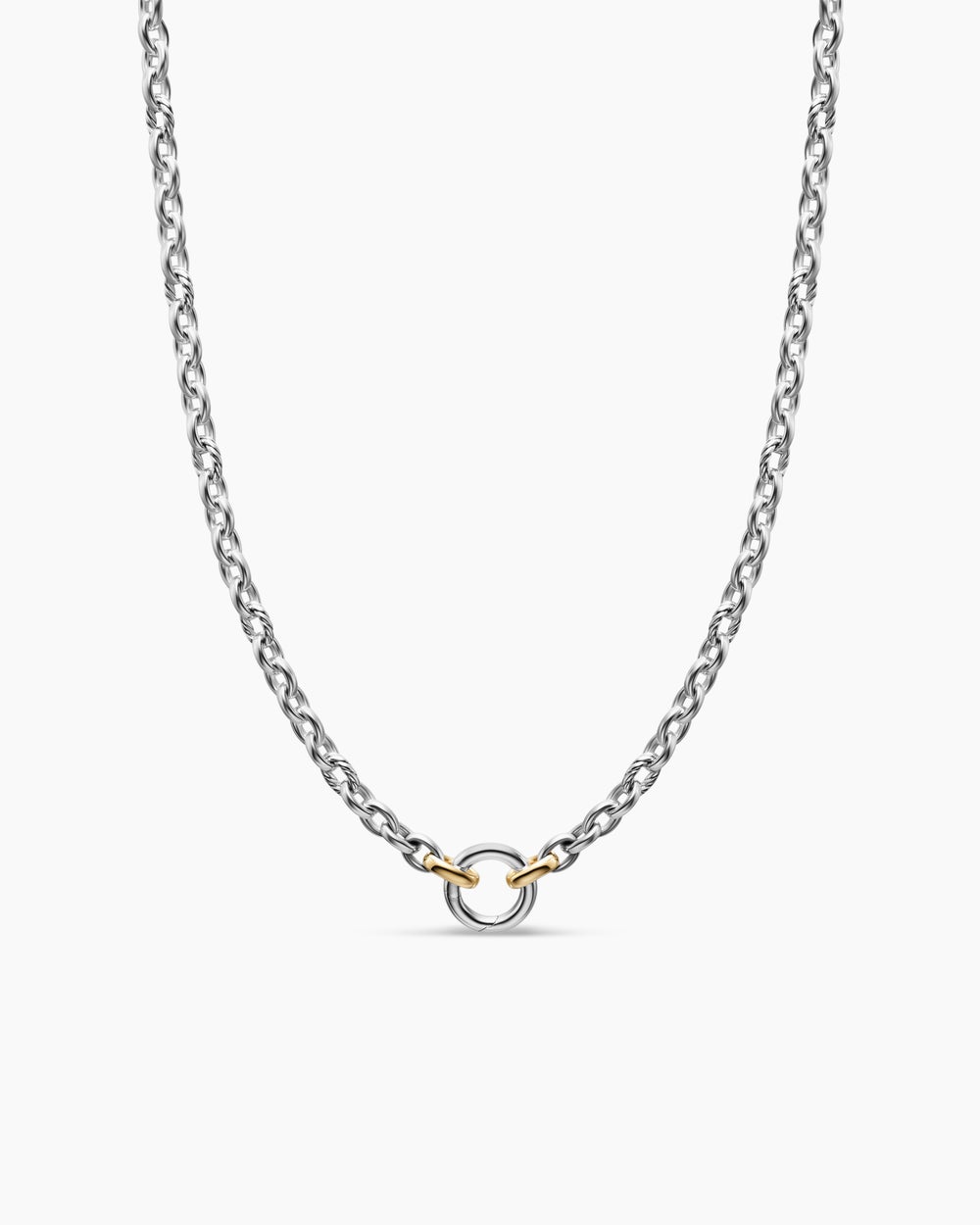 Collier à petite chaîne DY Mercer en argent sterling avec or jaune 18 carats, 4,5 mm femmes