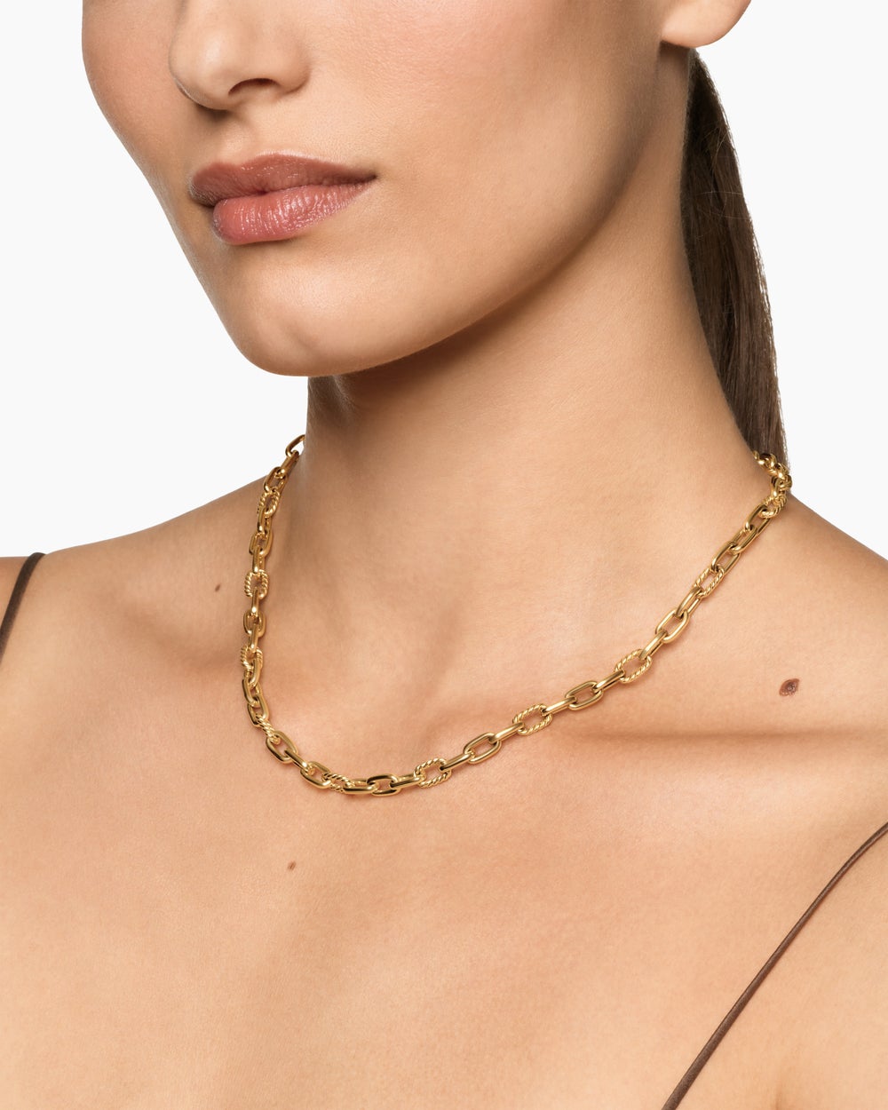 Womens DY Madison® Chain Necklace in 18ct Yellow Gold, 6mm
