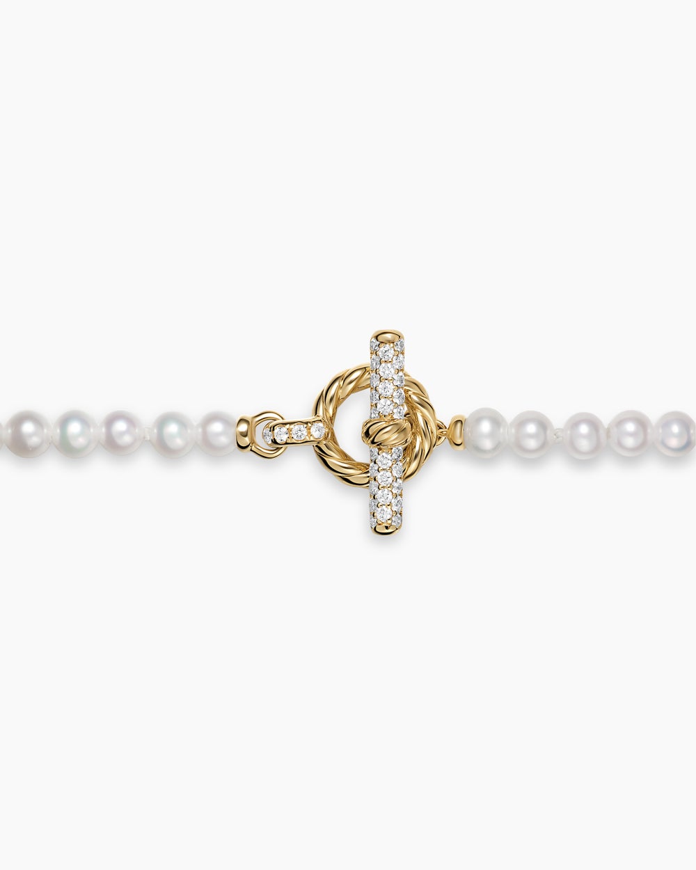 Collier classique avec perle Petite avec fermoir en T en or jaune 18 carats avec diamants, 3 mm femmes