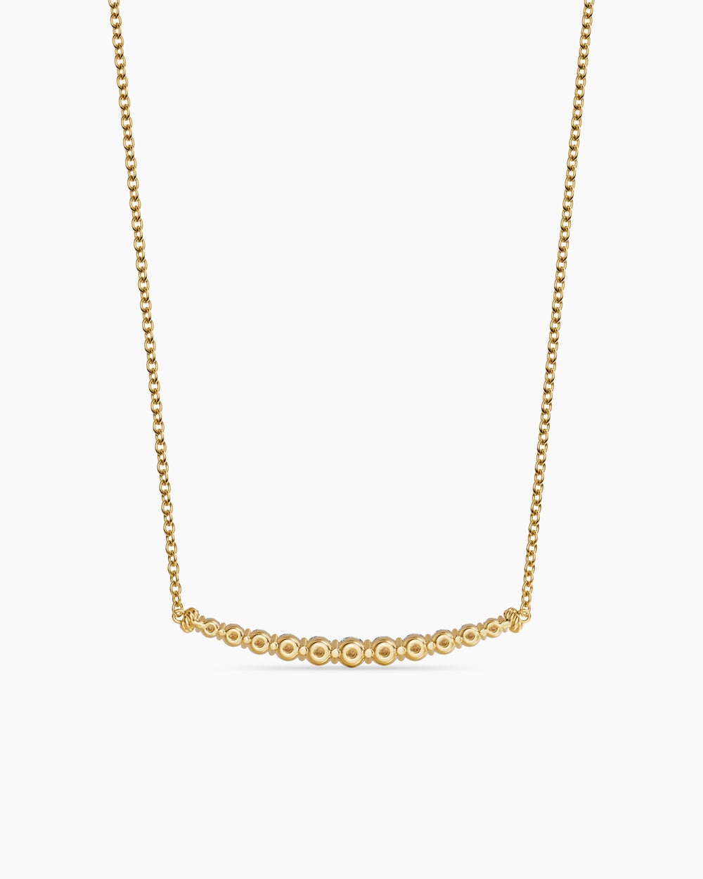 Collier à barre effilée Petite Pavé en or jaune 18 carats avec diamants, 1 mm femmes