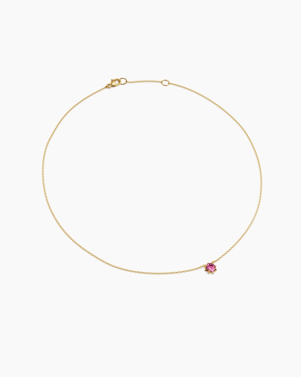 Collier avec pendentif Petite Pavé en or jaune 18 carats avec saphir rose, 5 mm femmes