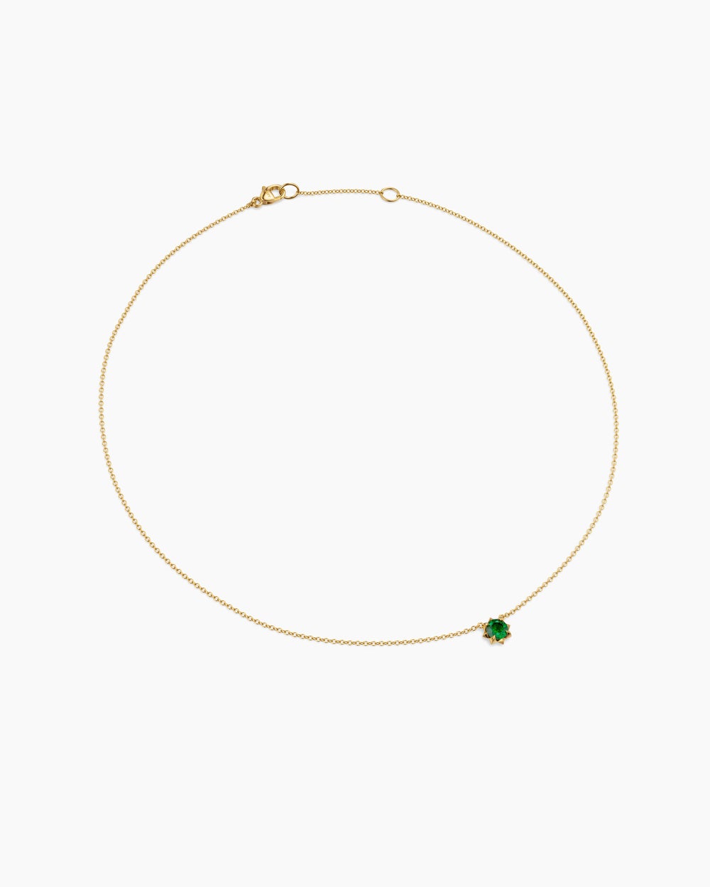 Collier avec pendentif Petite Pavé en or jaune 18 carats avec tsavorite, 5 mm femmes