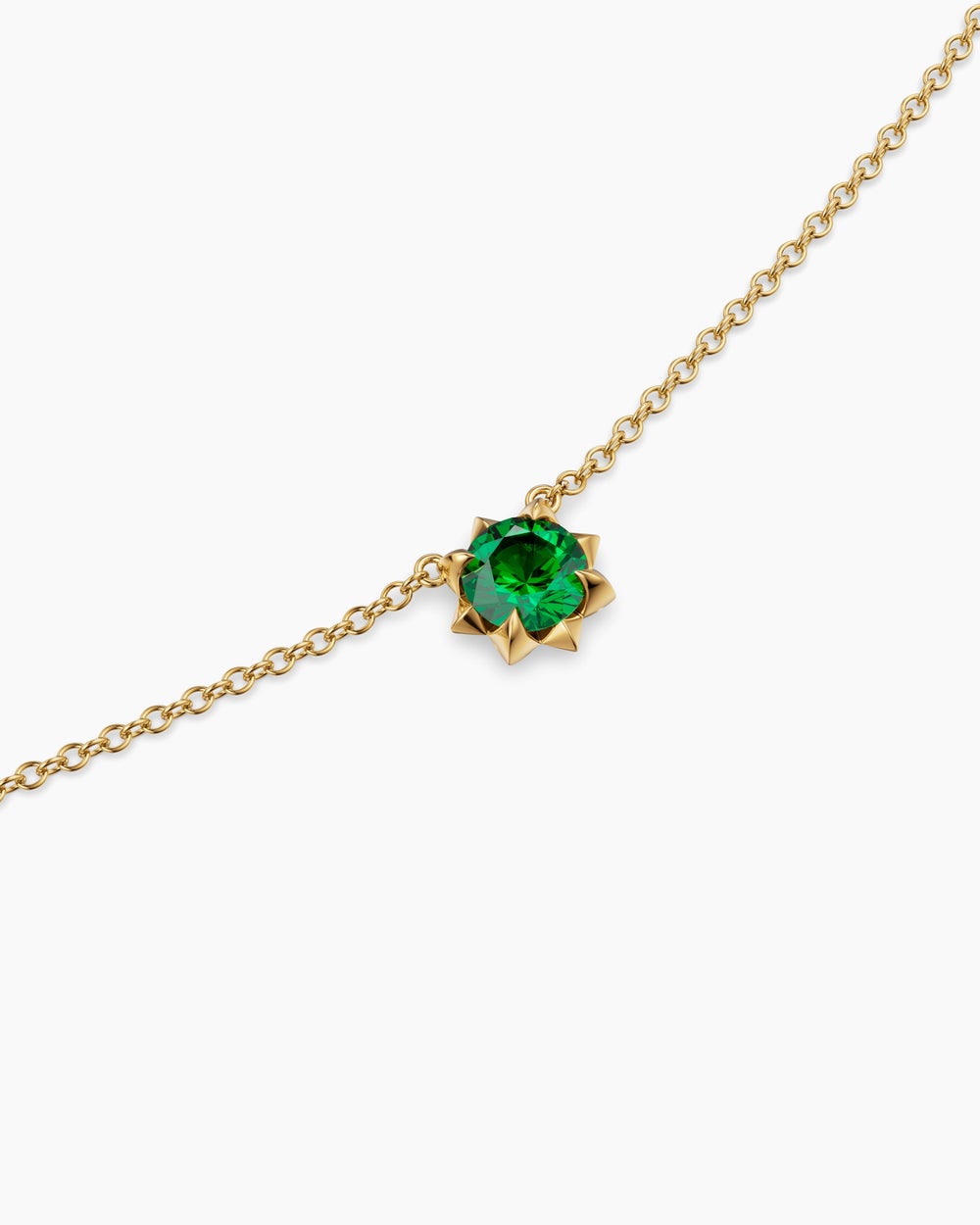Collier avec pendentif Petite Pavé en or jaune 18 carats avec tsavorite, 5 mm femmes