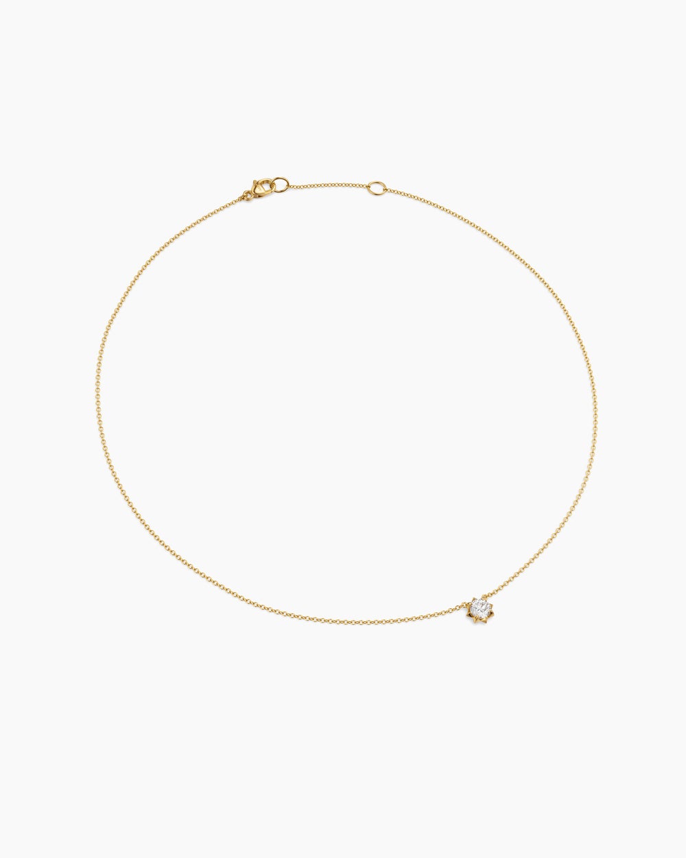 Collier avec pendentif Petite Pavé en or jaune 18 carats avec diamant, 5 mm femmes