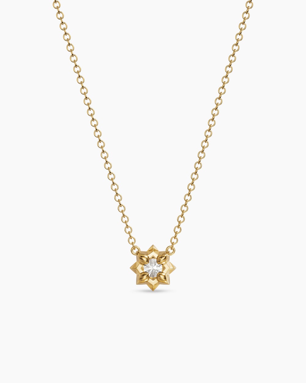 Collier avec pendentif Petite Pavé en or jaune 18 carats avec diamant, 5 mm femmes