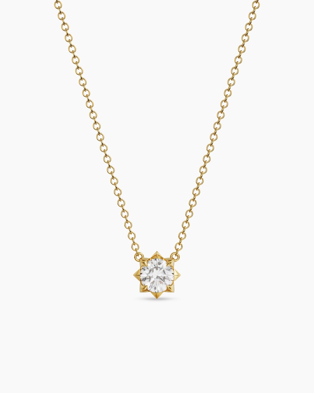 Collier avec pendentif Petite Pavé en or jaune 18 carats avec diamant, 5 mm femmes