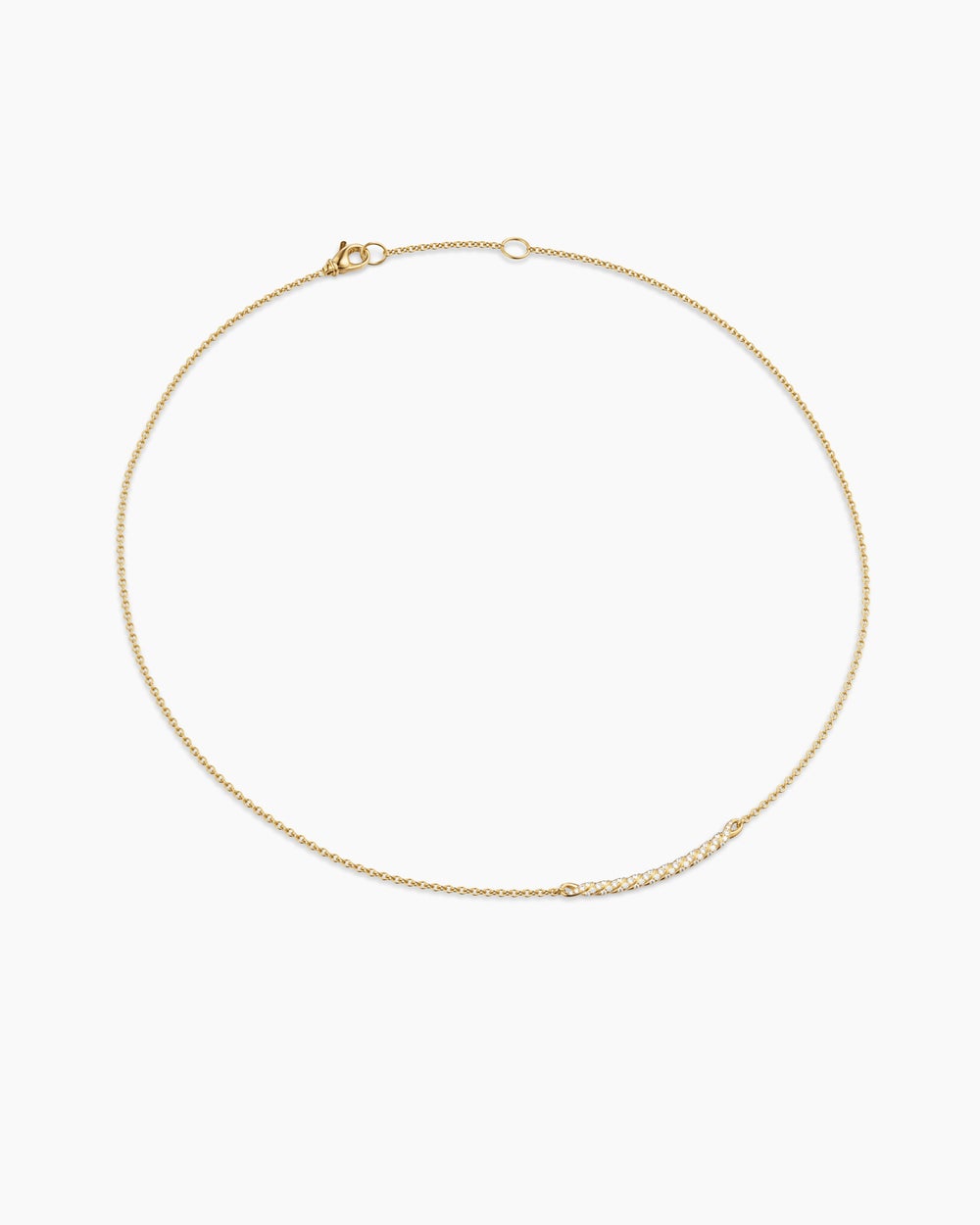 Collier à barre Sculpted Cable en or jaune 18 carats avec diamants, 2,7 mm femmes
