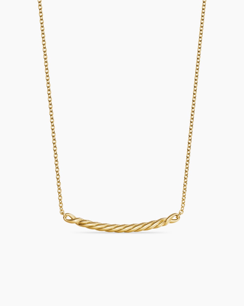 Collier à barre Sculpted Cable en or jaune 18 carats avec diamants, 2,7 mm femmes