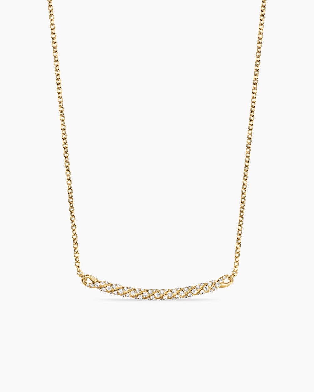 Collier à barre Sculpted Cable en or jaune 18 carats avec diamants, 2,7 mm femmes
