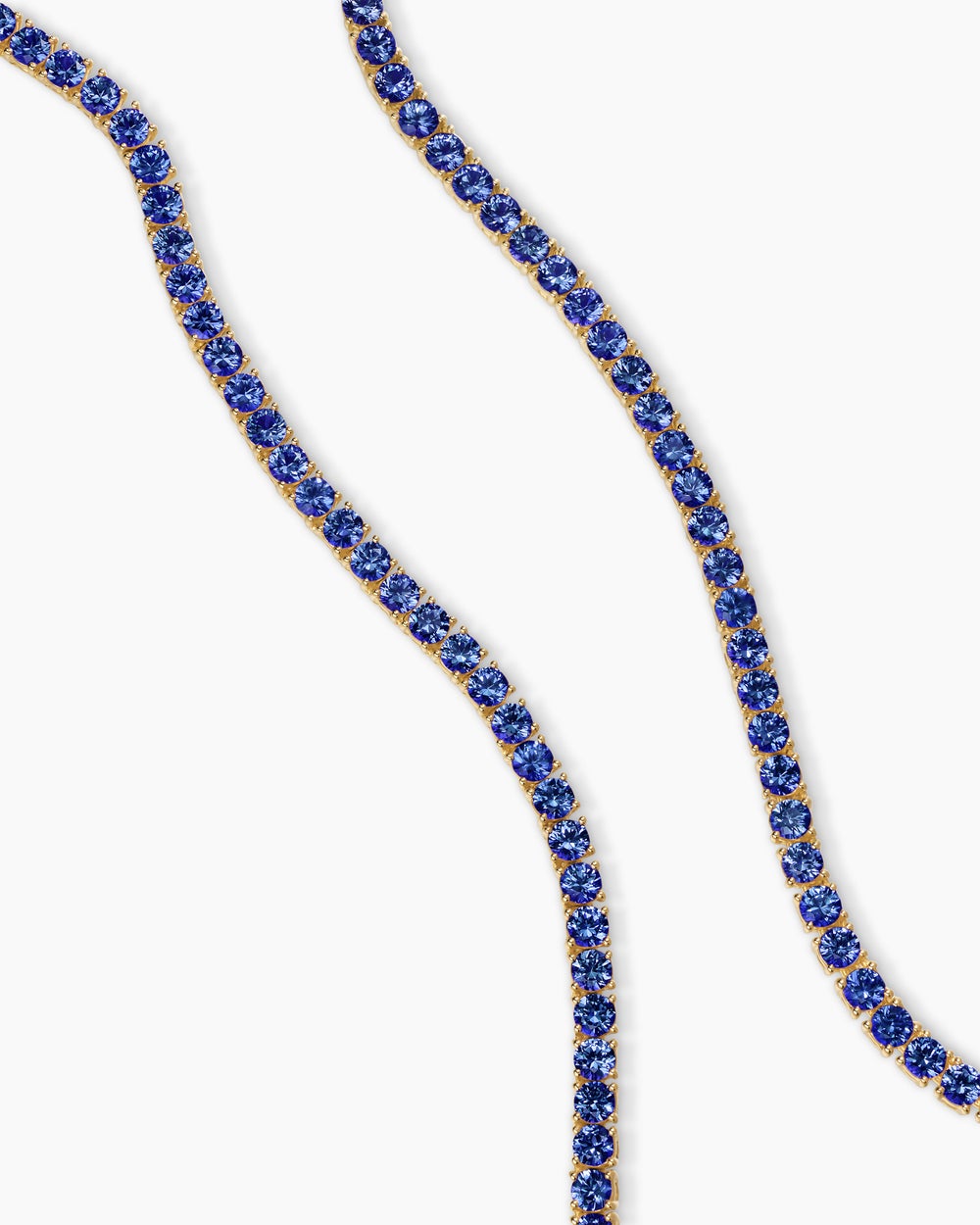 Womens Mini Tennis Necklace in 18K Yellow Gold, 2mm