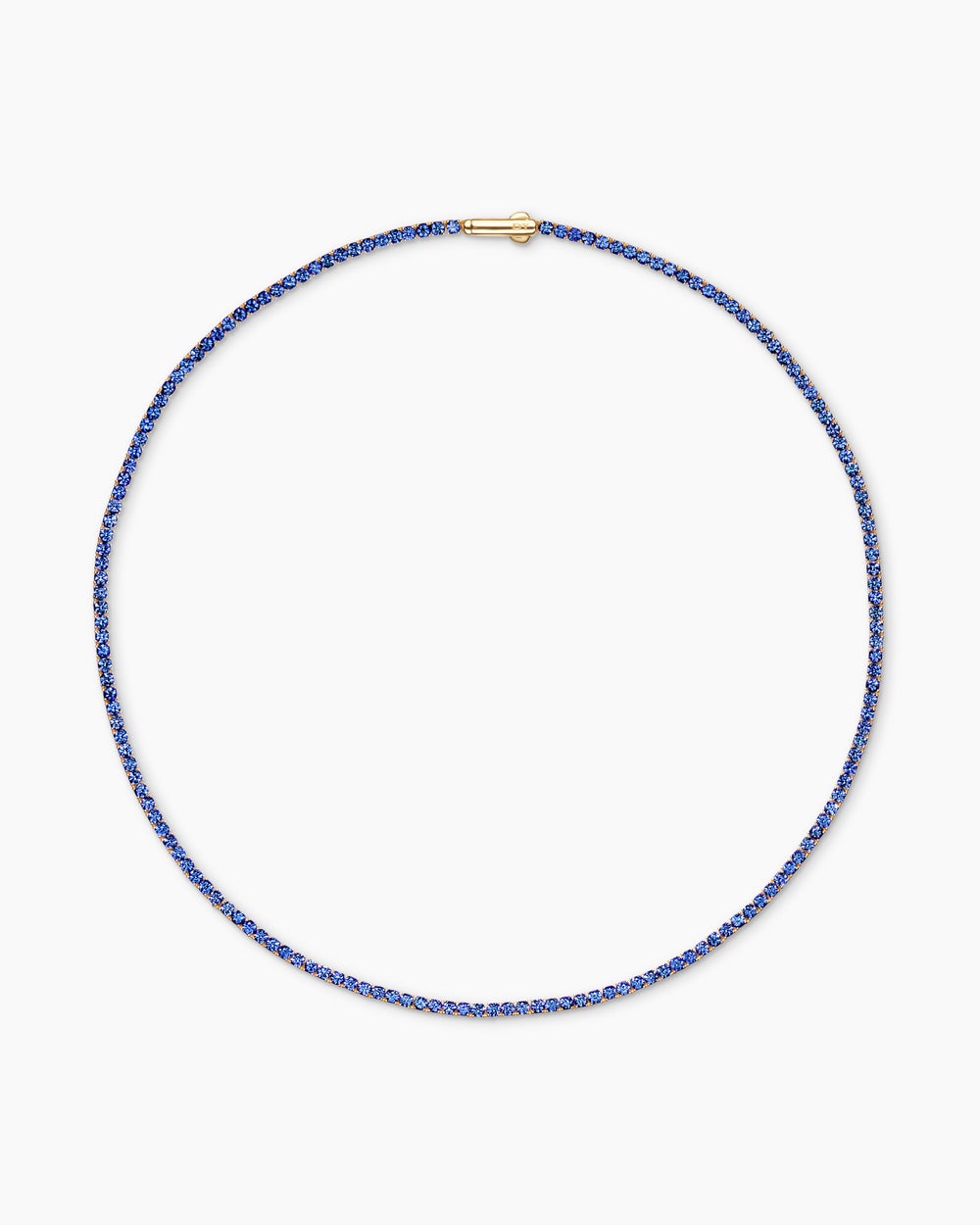 Womens Mini Tennis Necklace in 18K Yellow Gold, 2mm