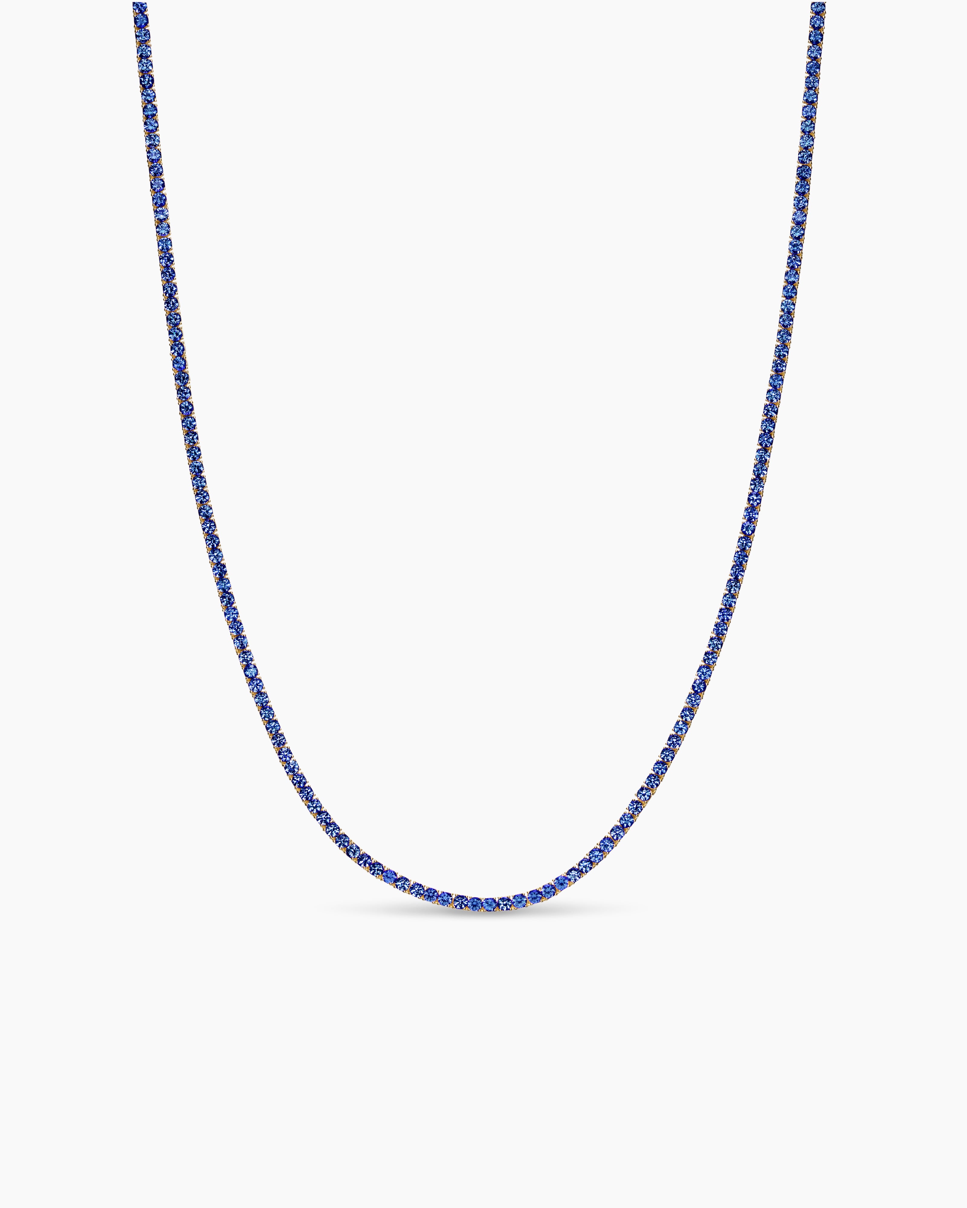 Womens Mini Tennis Necklace in 18K Yellow Gold, 2mm