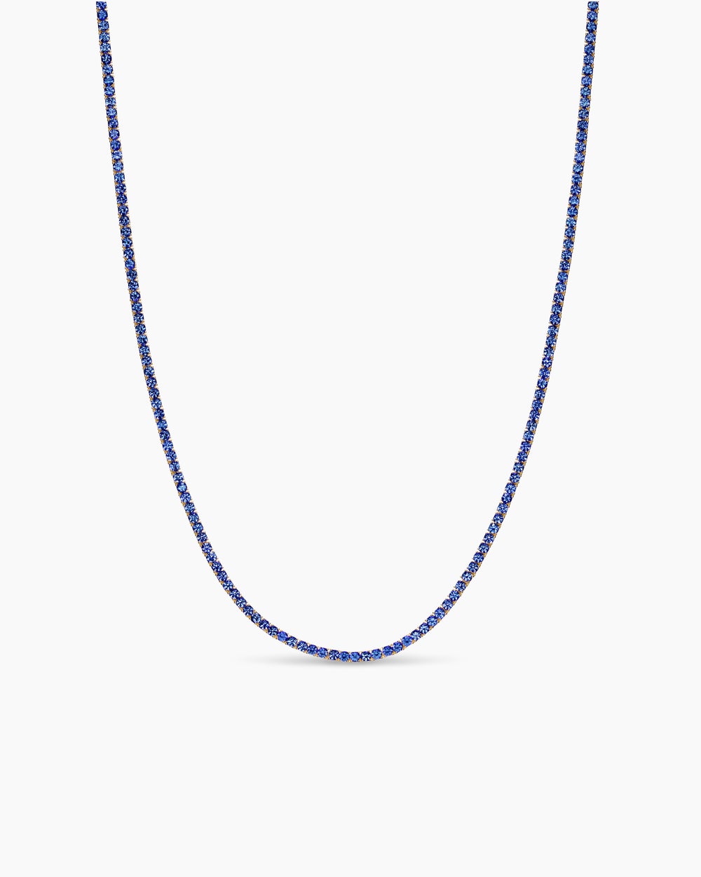 Womens Mini Tennis Necklace in 18K Yellow Gold, 2mm