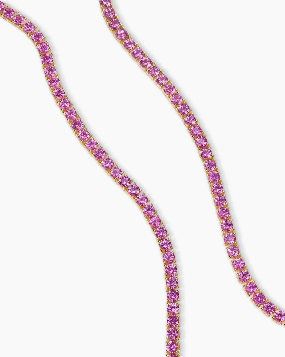 Womens Mini Tennis Necklace in 18K Yellow Gold, 2mm