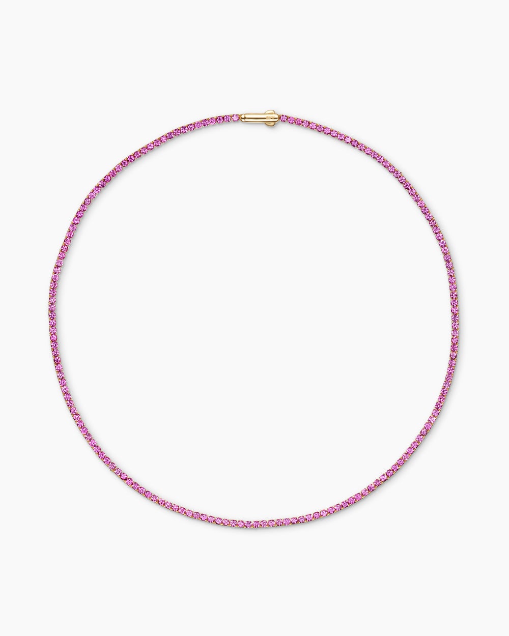 Womens Mini Tennis Necklace in 18K Yellow Gold, 2mm