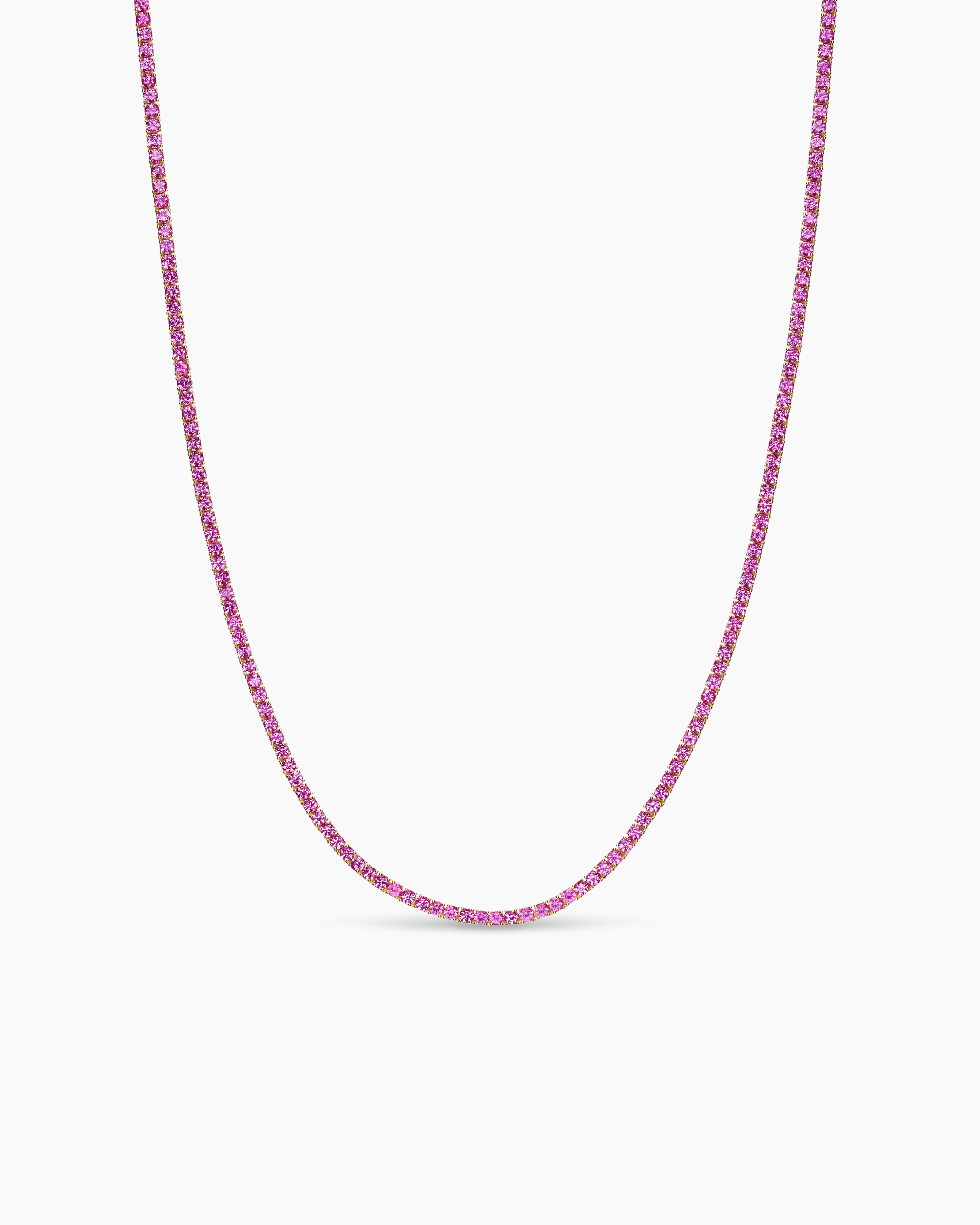 Womens Mini Tennis Necklace in 18K Yellow Gold, 2mm