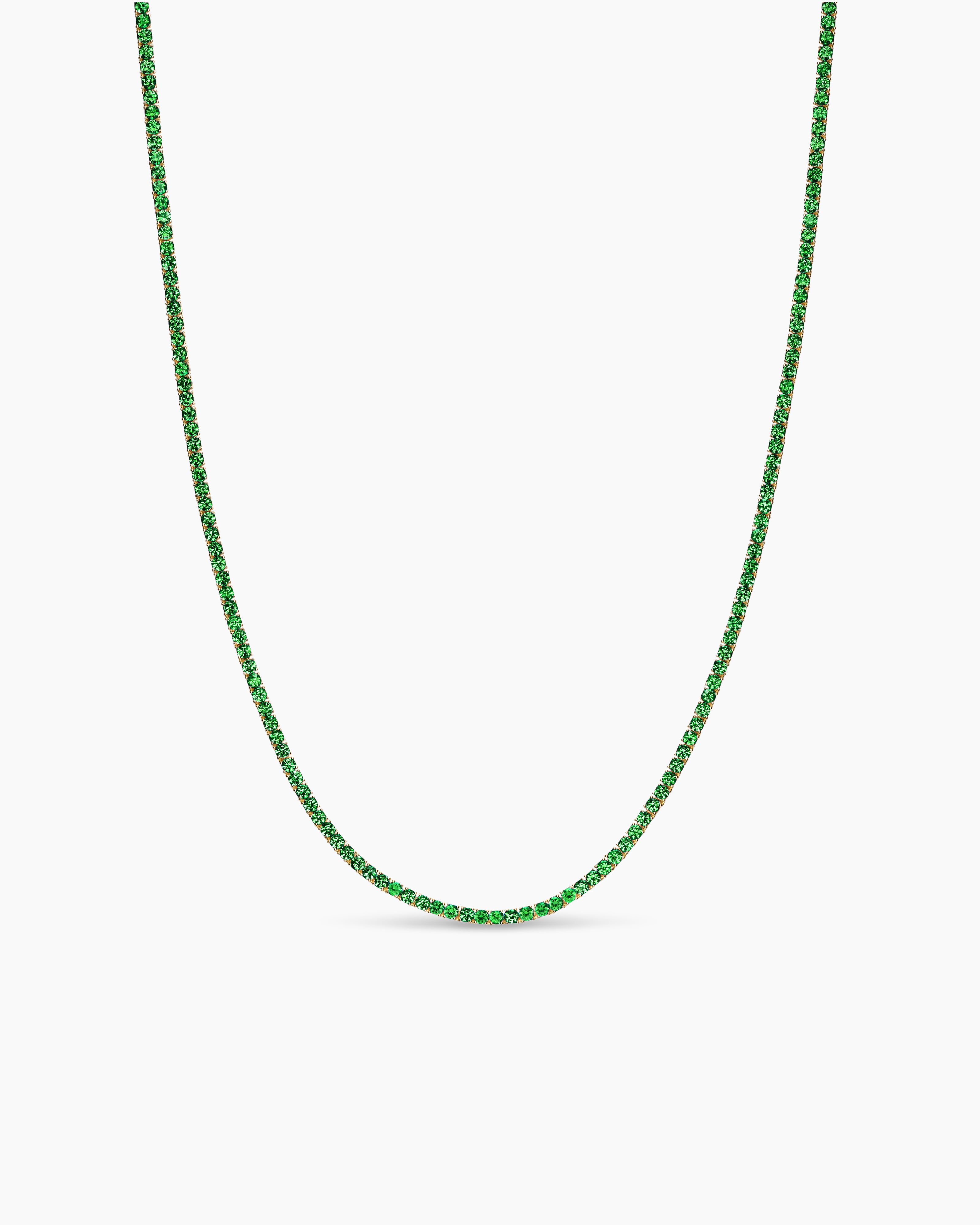 Womens Mini Tennis Necklace in 18K Yellow Gold, 2mm