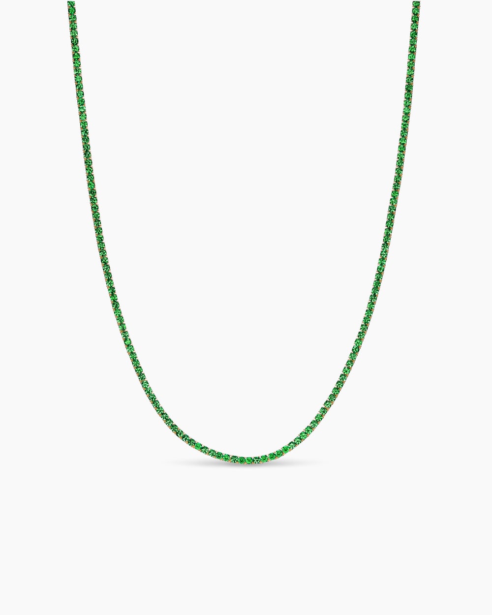 Womens Mini Tennis Necklace in 18K Yellow Gold, 2mm