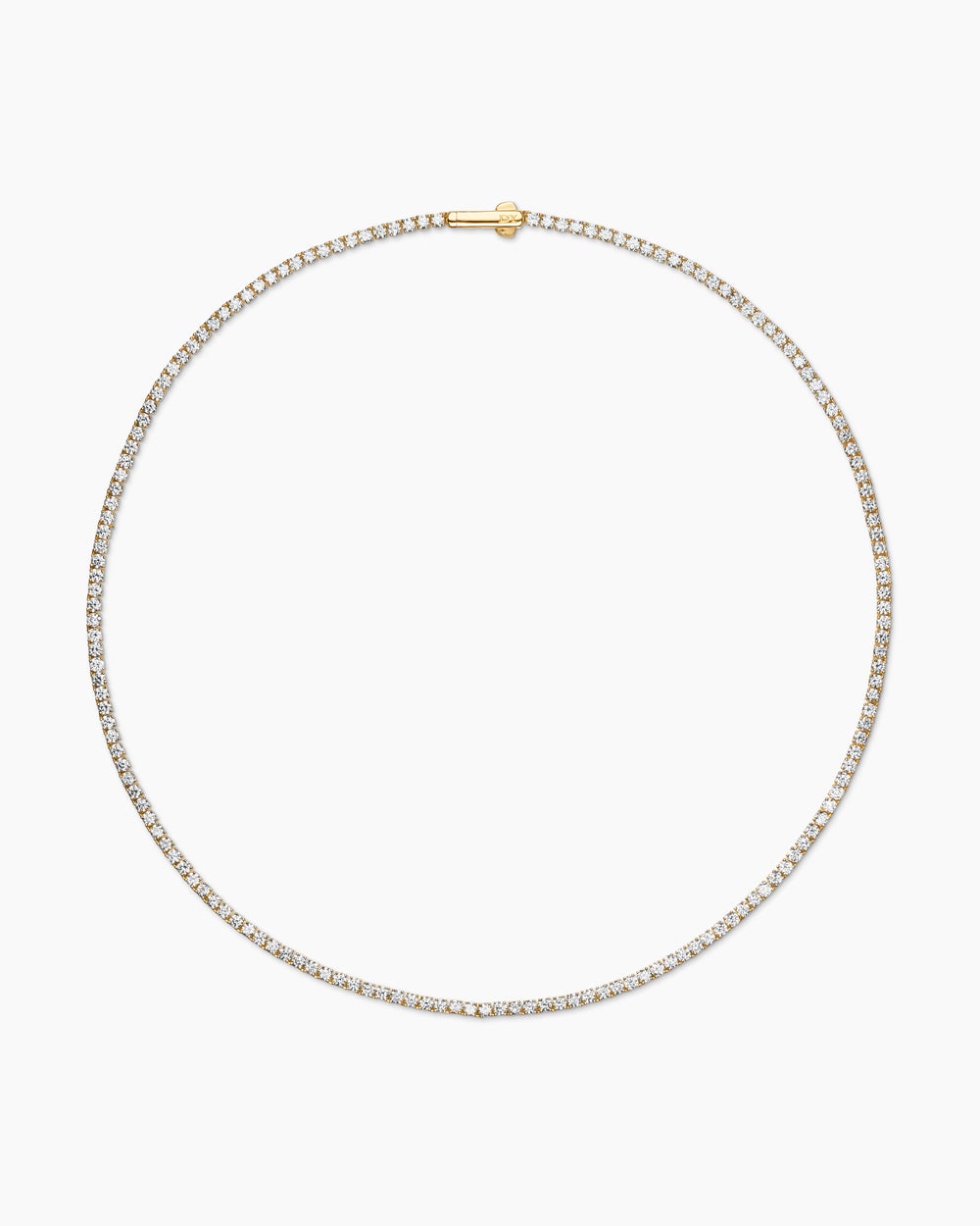 Collier Mini Tennis en or jaune 18 carats avec diamants, 2 mm femme