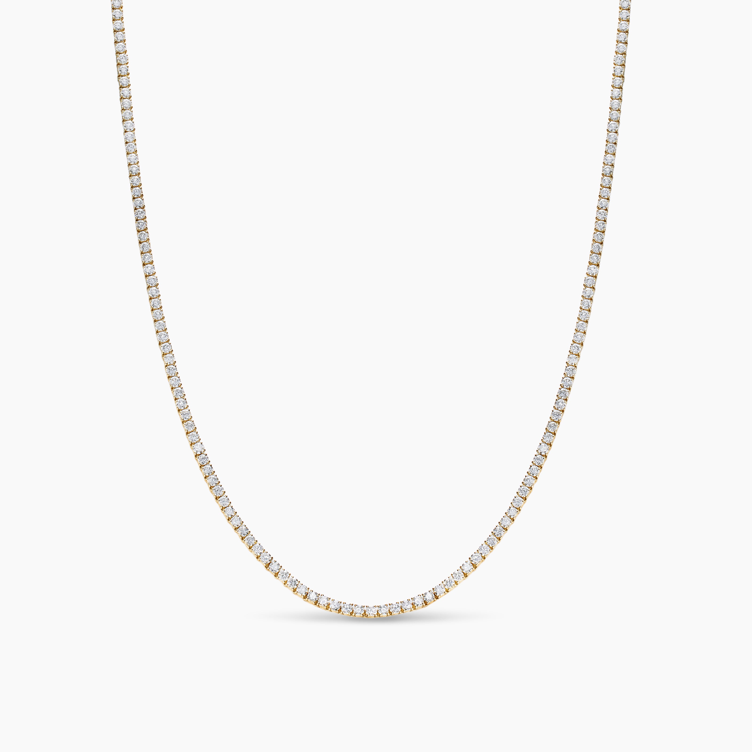 Collier Mini Tennis en or jaune 18 carats avec diamants, 2 mm femme 