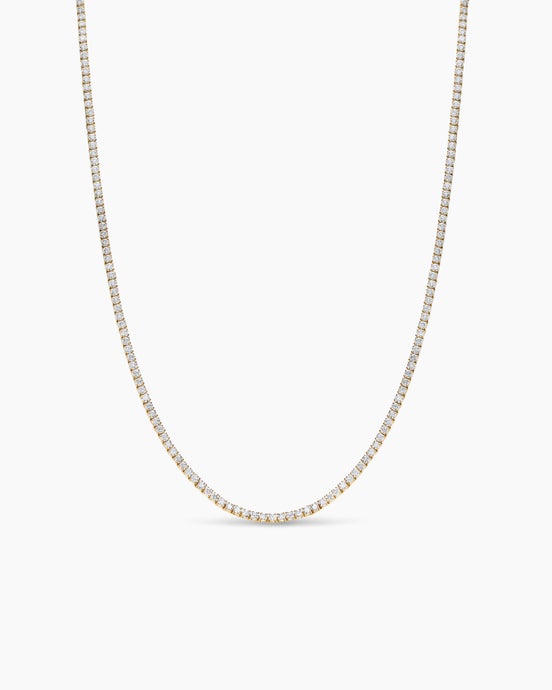 Mini Tennis Necklace in 18K Yellow Gold with Diamonds, 2mm