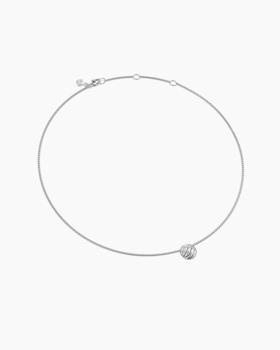 Sculpted Cable Pendant Necklace in Sterling Silver, 10mm