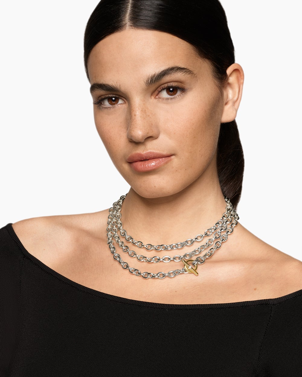 Collier chaîne DY Mercer® convertible en argent sterling avec or jaune 18 carats et diamants, 8 mm femmes