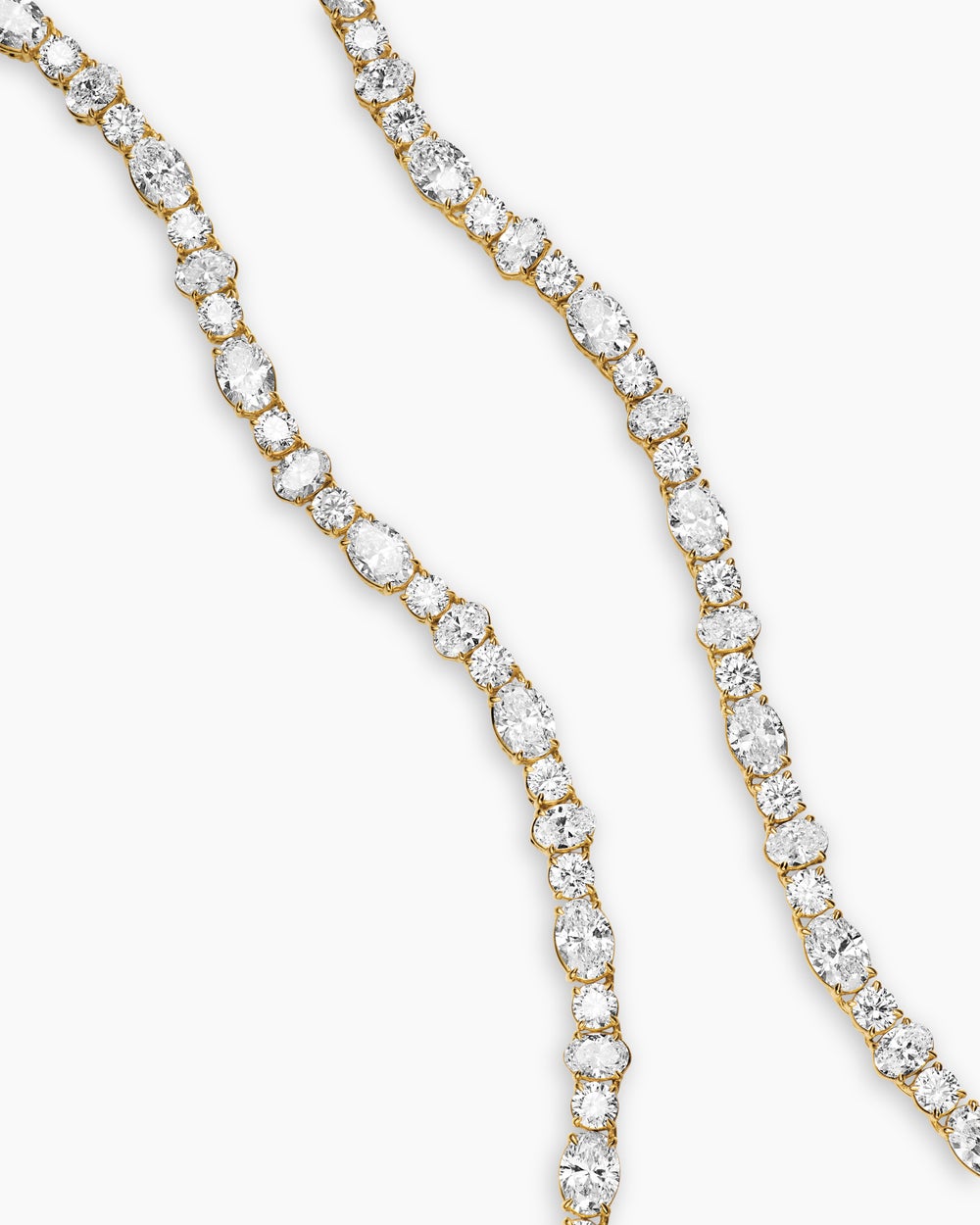 Womens Tennis Necklace in 18K Yellow Gold with Diamonds, 2.5-4.5mm