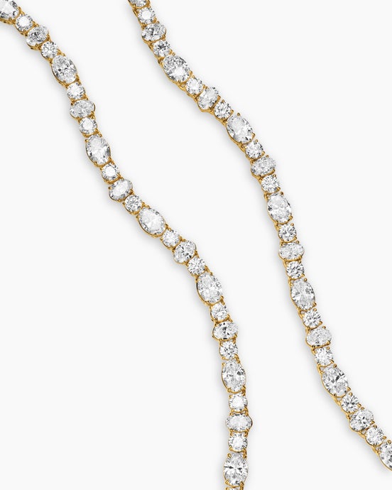 Tennis Necklace in 18K Yellow Gold with Diamonds, 2.5-4.5mm
