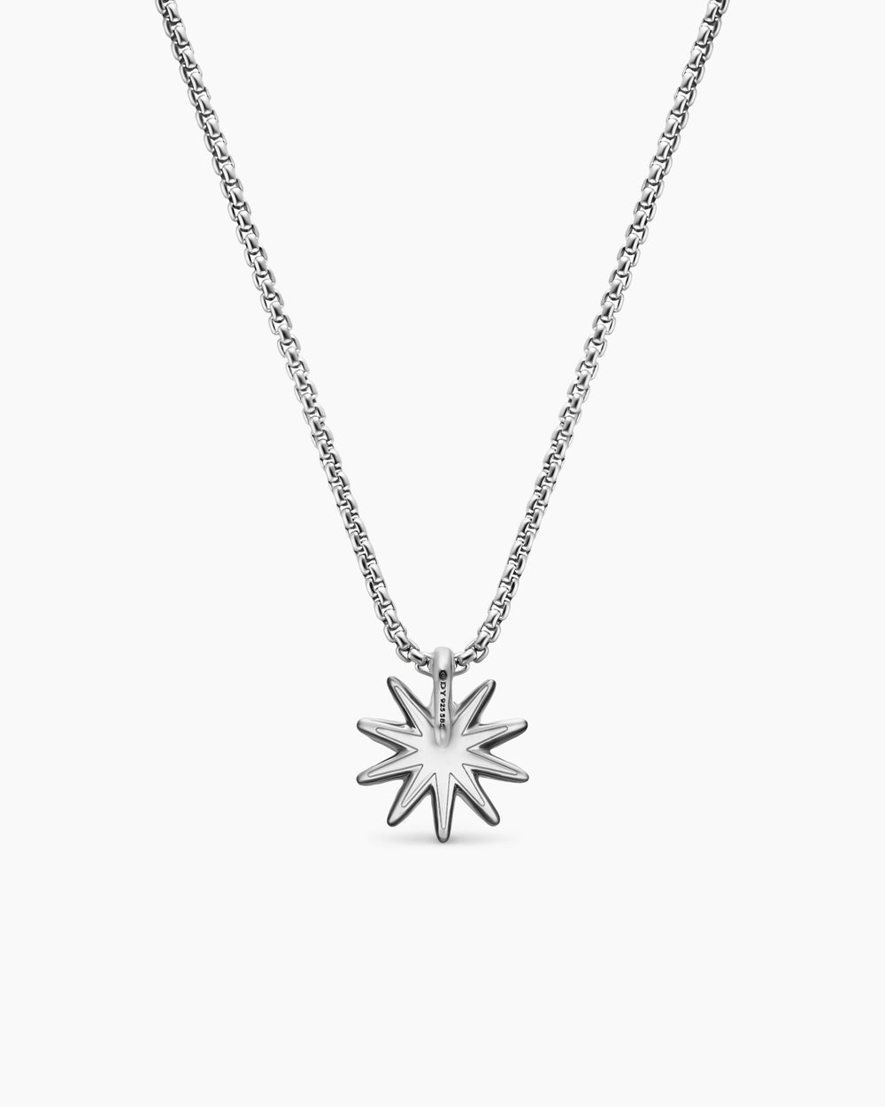 Womens Starburst Station Necklace in Sterling Silver with 18K Yellow Gold with Diamonds, 11.2mm
