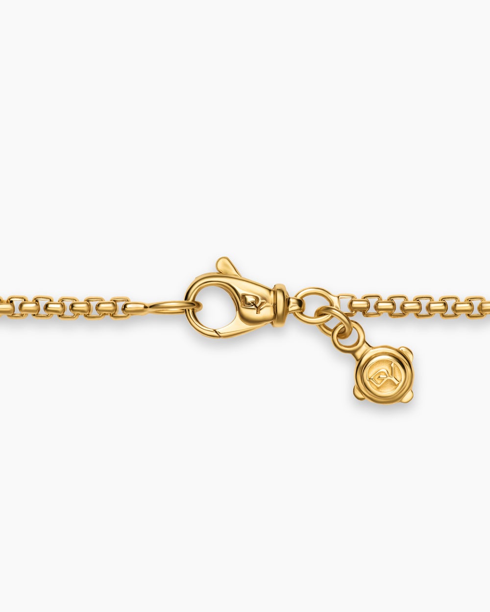 Collier Box Chain à perles pavées en or jaune 18 carats avec diamants, 1,7 mm femme