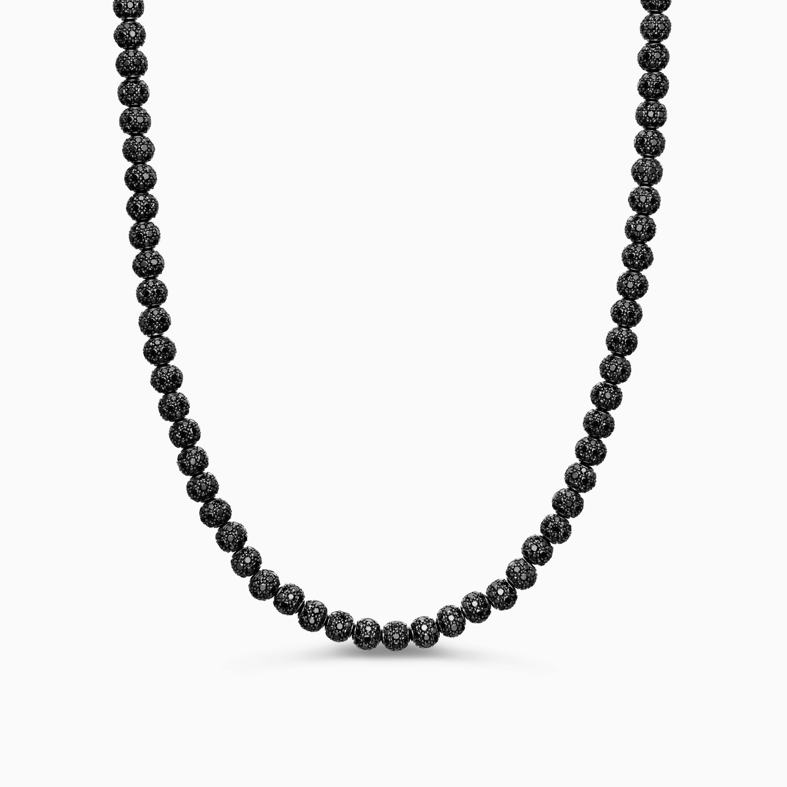 Mens Spiritual Beads Necklace with Pav&eacute;, 6mm