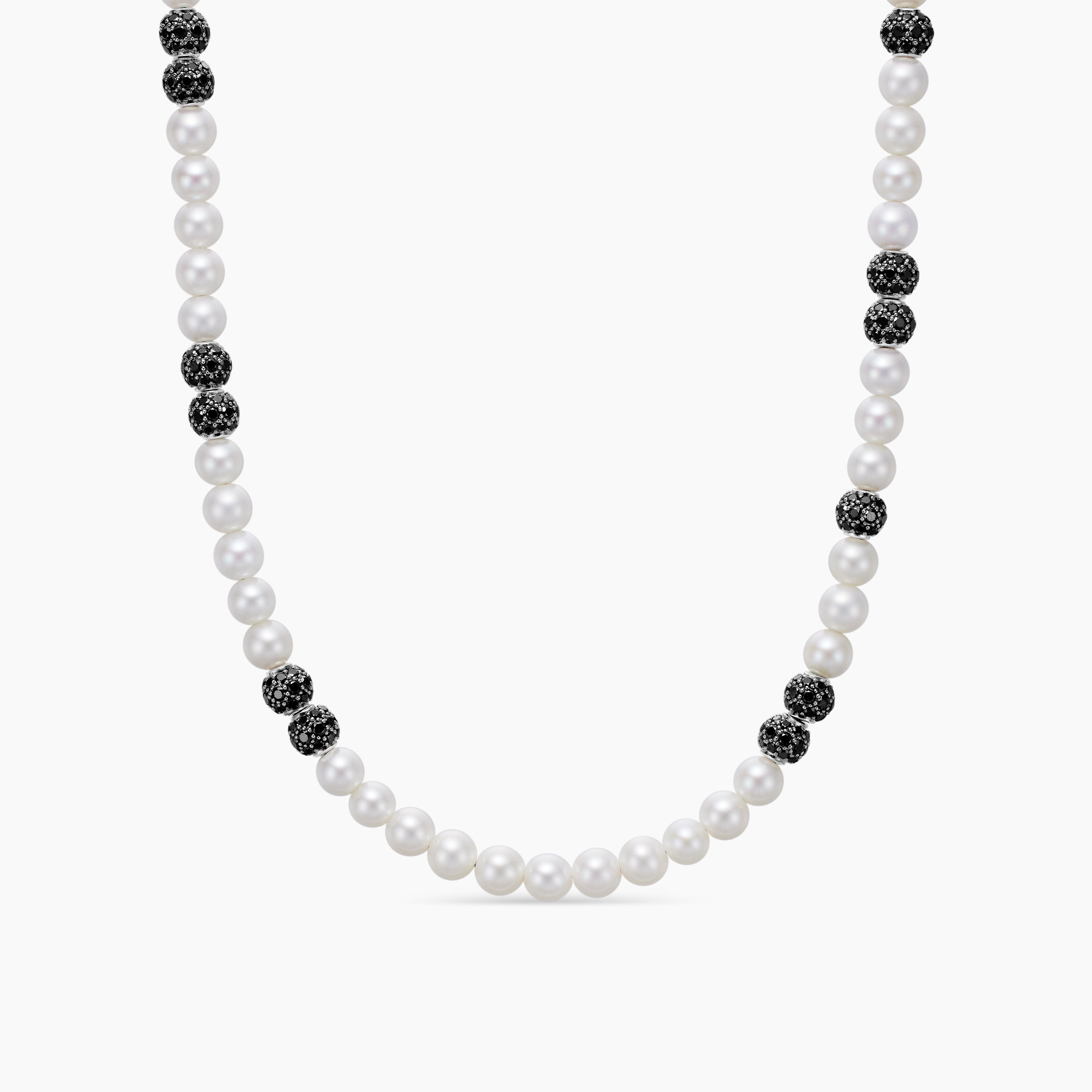 Mens Spiritual Beads Necklace with Pav&eacute;, 6mm