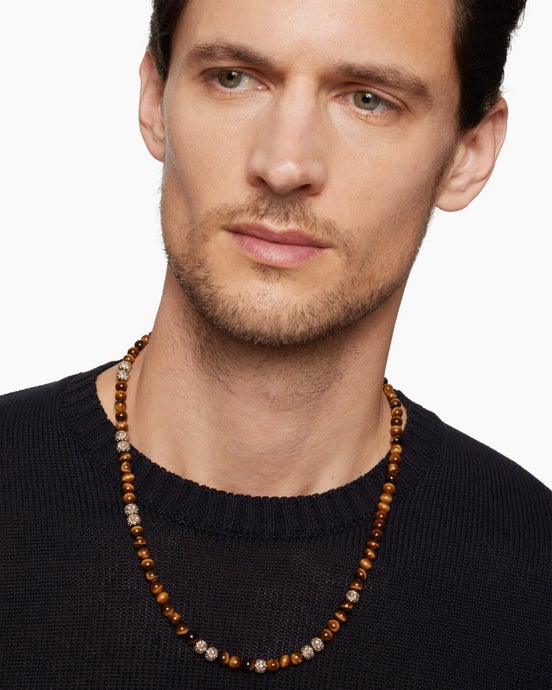 Spiritual Beads Necklace with Pavé, 6mm