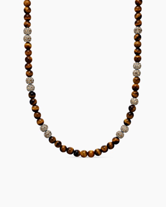 Spiritual Beads Necklace with Pavé, 6mm