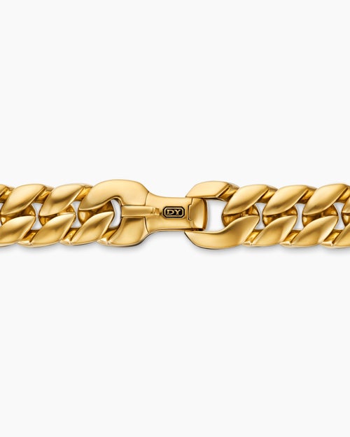 Mens Curb Chain Necklace in 18K Yellow Gold, 11.5mm