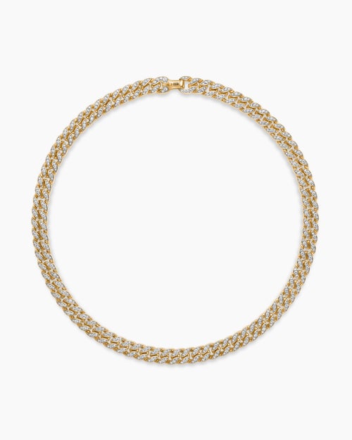 Mens Curb Chain Necklace in 18K Yellow Gold, 11.5mm