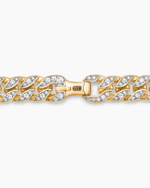 Mens Curb Chain Necklace in 18K Yellow Gold, 11.5mm