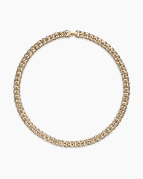 Mens Curb Chain Necklace in 18K Yellow Gold, 11.5mm