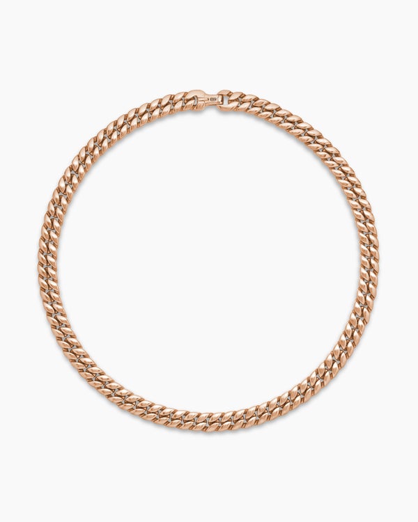 Curb Chain Necklace in 18K Rose Gold, 11.5mm